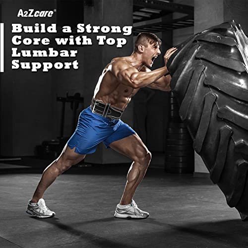 A2Zcare Weight Lifting Belt - Genuine Leather Workout Belt - Premium Weightlifting Belt For Lower Back Support, Weightlifting, Powerlifting, Squat And Strength Training (Large, Black/Red) #TOP6