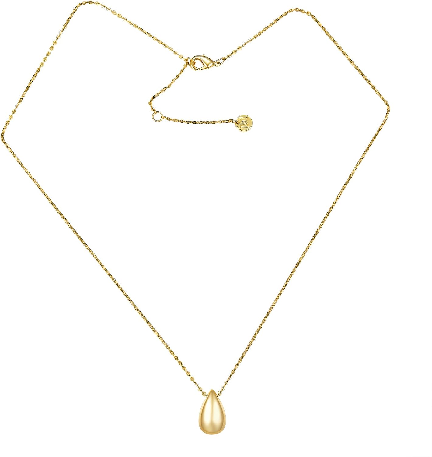 MINDDHA 14K Gold/White Gold Plated Teardrop Pendant Necklace for Women | Elegant and Dainty Jewelry |Silver, Gold Necklace For Women, 15 Inches + 3 Inch extender - Image 2