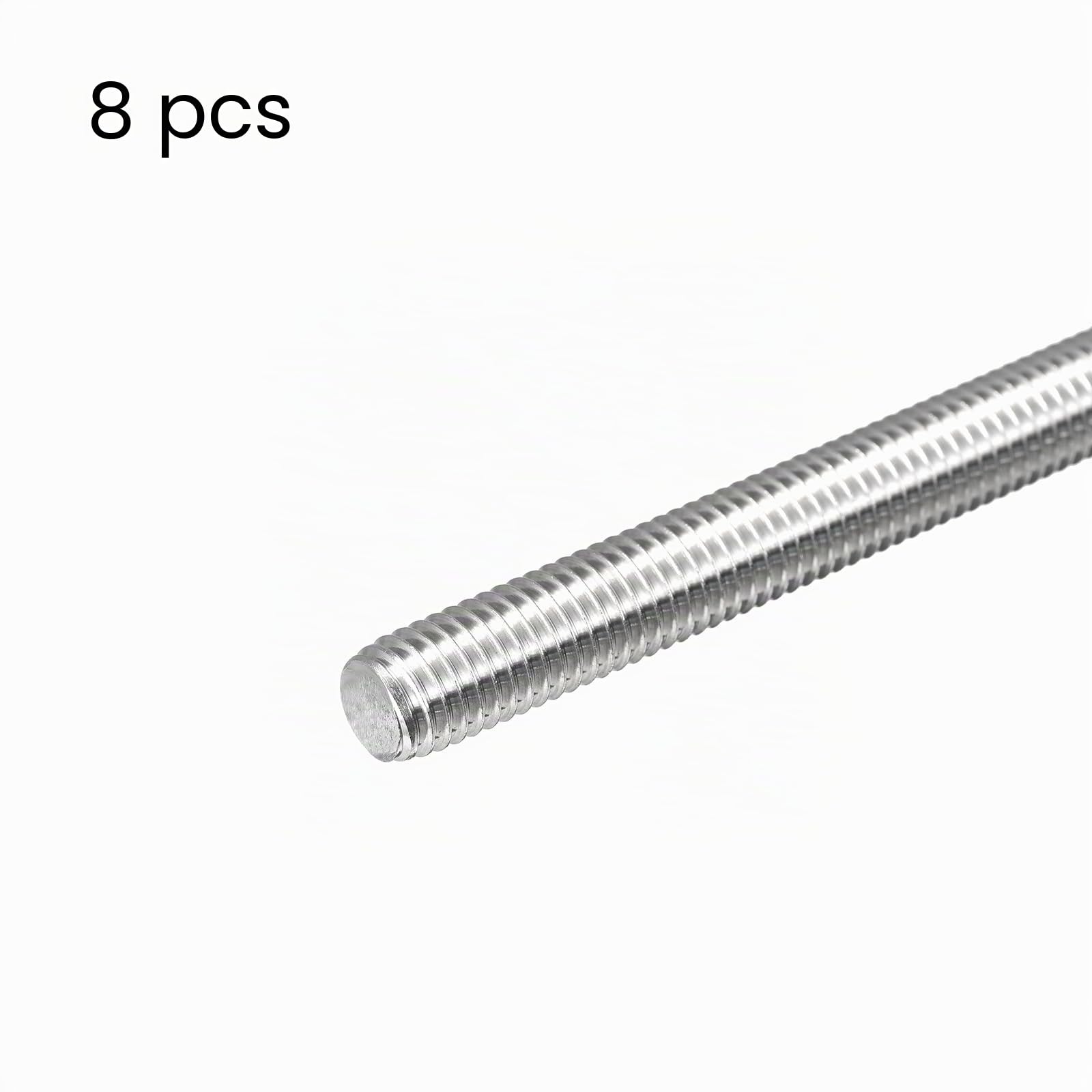 sourcing map Tige Filetée M10 x 160mm Acier Inoxydable 304, 1.5mm de Pas Filetage Droite 8Pcs Tiges Entièrement Fileté pour Projets de Bricolage