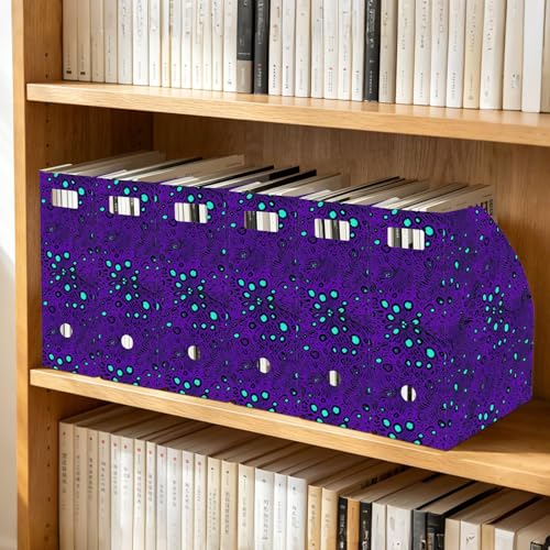 Boîtes de rangement pliables lot de 3 organiseurs de dossiers 23x31 cm léopard violet bleu - 6