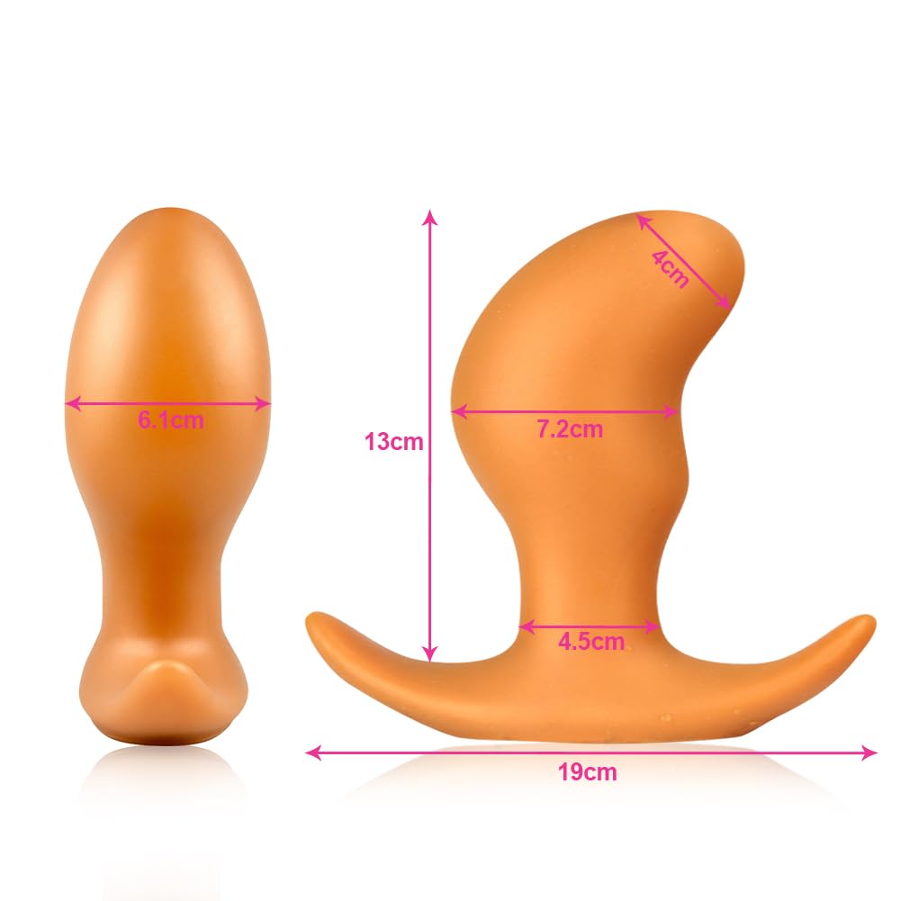 Tapón anal de silicona Estimulación profunda de la próstata Tapón anal suave Punto P Zona sensible Masturbación Masaje Tapón anal con base en forma de T (XL)