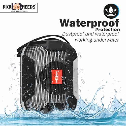 Image of Pick Ur Needs Wireless Rechargeable Mega Bass Portable Bluetooth Speaker | Water Proof | Splash Proof | Premium Speaker Compatible with All Mobile Phone (Black)