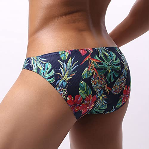 Mens Sexy Low Rise Briefs Print Hawaiian Bikini Underwear for Men with Ball Pouch Stretchy Fashion Brief Thongs4