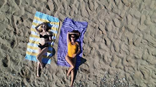 Havluland Set Of 6 Turkish Beach Towel Oversized Bath Towels Sandproof Beach Blanket Super Absorbent Quick Dry Light Beach Towel Lightweight 71X39 Yoga Towels #TOP2