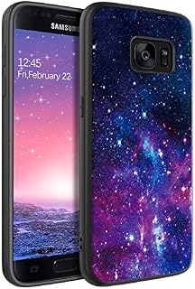 BENTOBEN Samsung S7 Case, Galaxy S7 Case Slim Thin Slim Fit Hybrid Hard PC Soft Rubber Bumper Protective Cases Cover Purple Nebula Galaxy Pattern Silicone Phone Cases for Samsung Galaxy S7, Purple