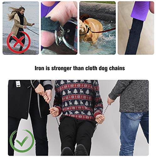 Guinzaglio per cani a 4 piedi, con manico in pelle...