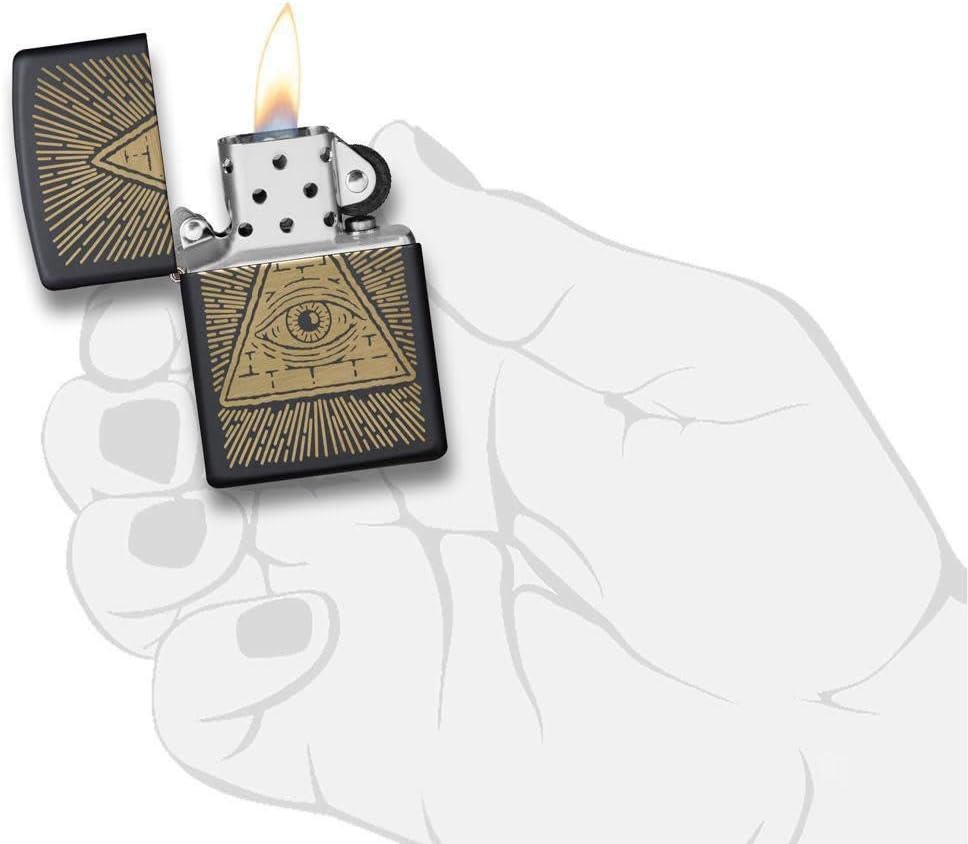 Zippo Eye of Providence Black Matte Pocket Lighter