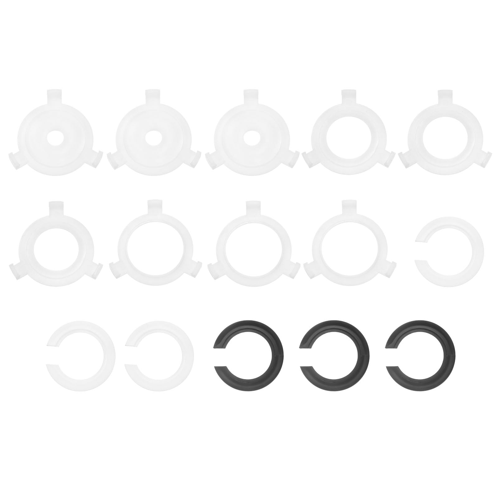 PATIKIL 15Pcs Lamp Shade Adapter Ring, E27 to 10mm(3/8")/E14/E26 Spider Fitter Lampshade Reducer Ring Plastic Lampshade Adapter Converter Washer for Table Pendant Floor Light Fixture,White