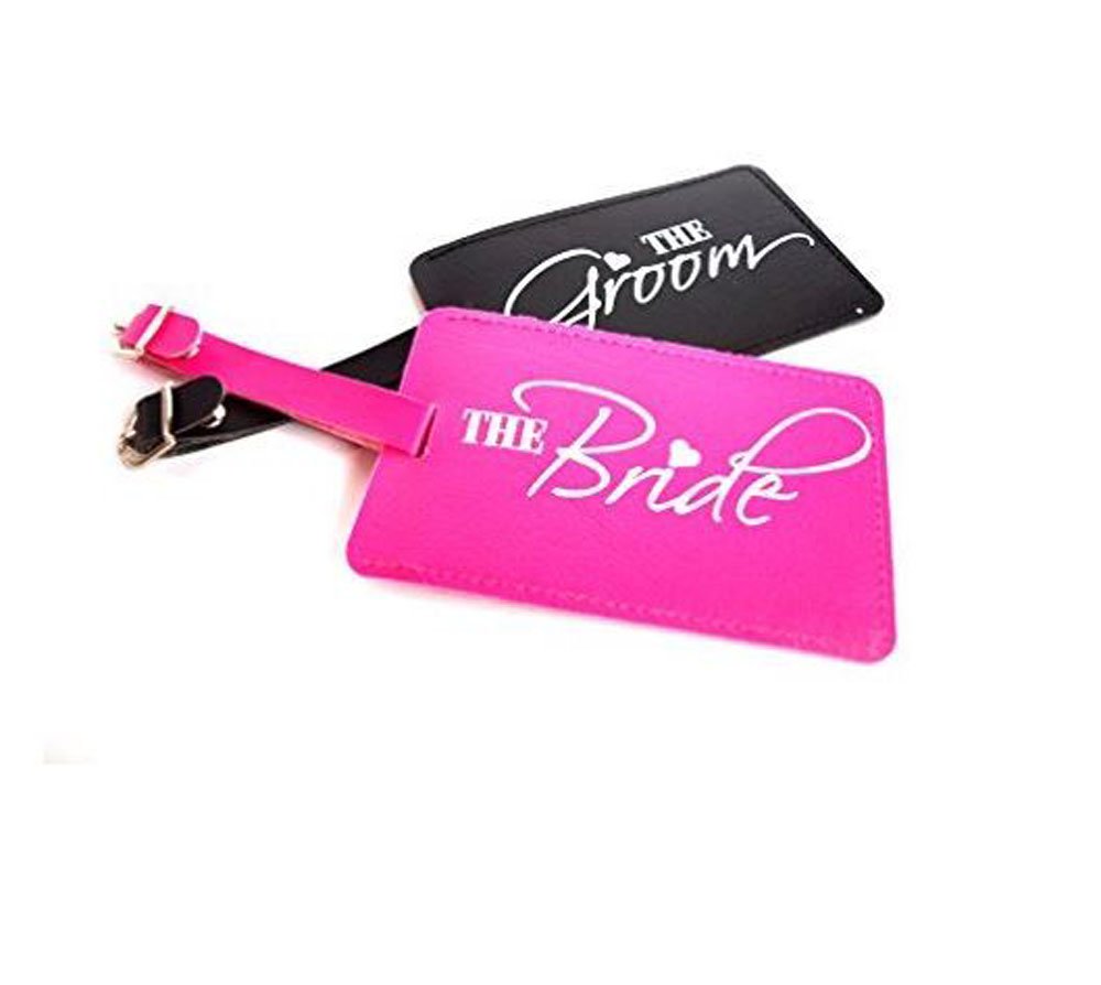 Just Married The Bride and The Groom Wedding Honeymoon Luggage Tags Set