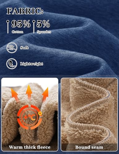 Image of TACVASEN Men's Crewneck Sweatshirt Warm Sherpa Lined Thermal Sweatshirts Heavyweight Long Sleeve Winter Fleece Pullover Shirt