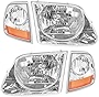 Headlights & Corner Parking Lights Kit Set for F150 Expedition Lightning Style