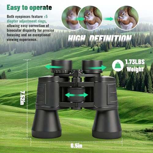 Binoculares 10x50 para adultos resistentes al agua y antiempañantes miniatura 6
