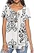 Produktbild Eogrokerr Damen Kurzarm T-Shirt Sommer Casual V Ausschnitt Knopfleiste Bluse Lose Rüschen Tunika Shirts Tops, Dx07, Small
