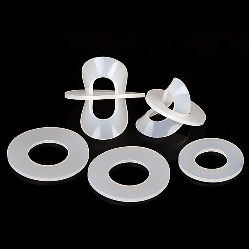 Arandelas para fontanería Junta plana de silicona, arandelas planas de silicona con tornillo, junta de sellado, arandelas de sellado blancas, junta resistente a altas temperaturas (24 x 70 x 4 mm)(74x