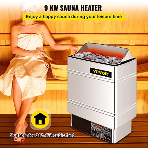 Vevor Sauna Heater 9Kw Dry Steam Bath Sauna Heater Stove 220V Electric Sauna Stove For Max.459 Cubic Feet Home Hotel Sauna Room Spa Shower Bath Sauna #TOP1