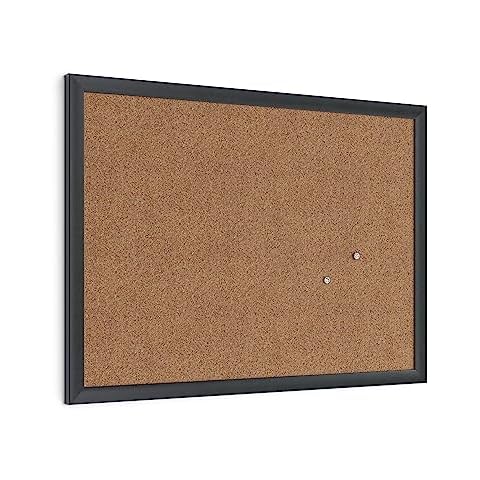 U Brands Cork Bulletin Board, 18" x 24", Black Wood Frame (026U00-01) Cover