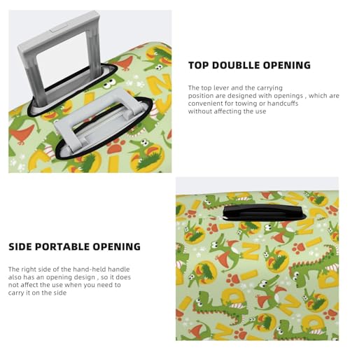 Cartoon Dinosaurs For Travel Luggage Cover Suitcase Protector Fits 18-32 Inch Travel Luggage Protector Elastic Luggage Anti-Scratch Suitcase Cover3