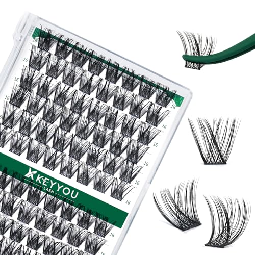 Image of KEYYOU Lash Clusters Eyelash Clusters Natural Wispy D Curl 16mm Y01