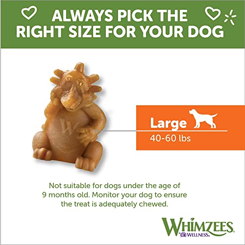 Whimzees Natural Grain Free Daily Dental Long Lasting Dog Treats, Hedgehog, Large, Bag Of 6 #TOP6