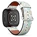 CJBROES Replacement Leather Watch Band, Compatible with Fitbit Versa 3 and Fitbit Sense of Wristband Bracelet Accessory - Cactus