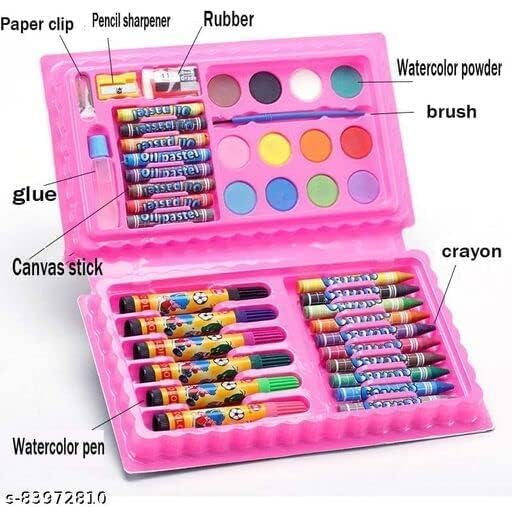Image of Art and Craft Color Kit, 42 Pieces, Crayons, Water Colours, Sketch Pens, Painting Kit with Brushes (42 pcs, Multicolor)