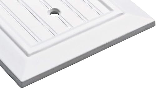 Miniatura 5 de Franklin Brass Classic Beadboard (1-Pack) Single Switch/Duplex Combo Pure White 2-Gang Combination Wall Plate Electrical Outlet Covers W35269-PW-C