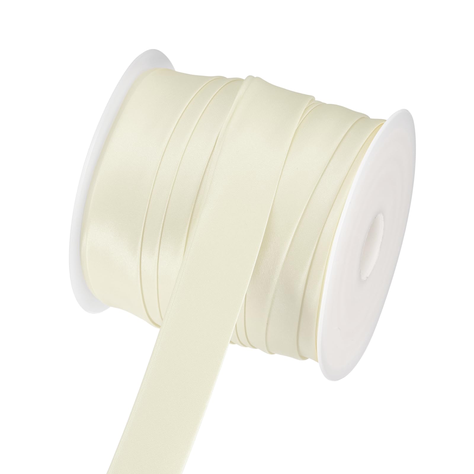 Ruban de biais en satin double pli beige blanc 25mm x 22.9m pour couture et finition