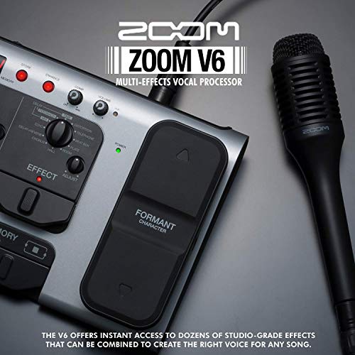 Zoom V6 Vocal Processor with Harmony, Effects, 40 Presets, Looper, and SGV-6 Shotgun Mic + SR360 Dynamic Stereo Headphones, Cables & Fibertique Cleaning Cloth