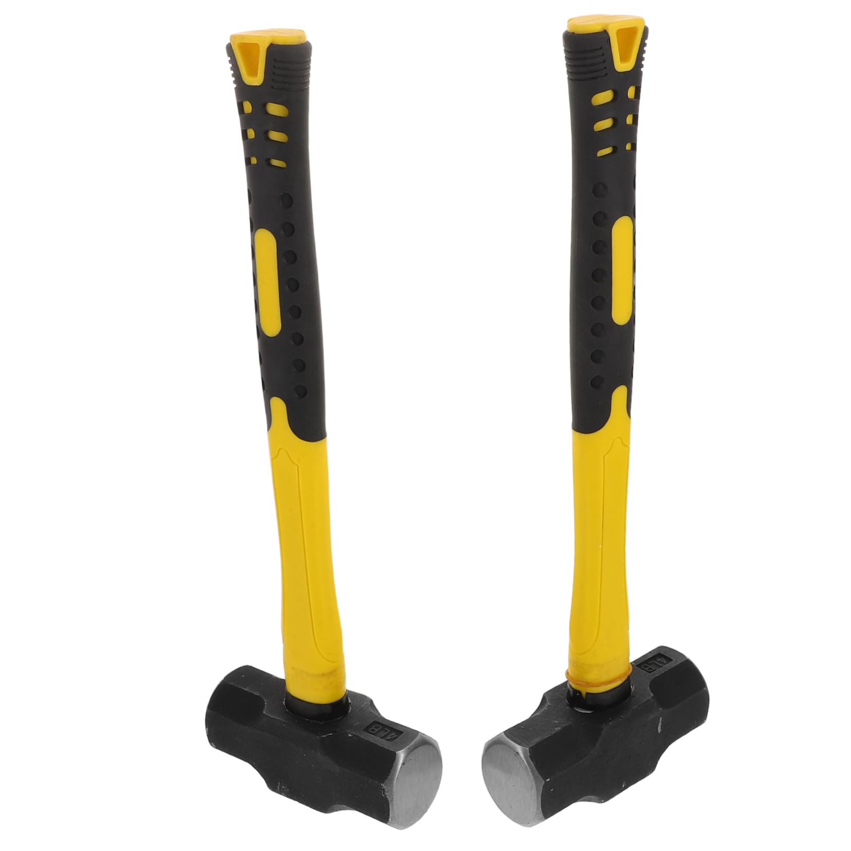 Martillo Octogonal de Acero al Carbono 2 Piezas para Demolición | Mango Ergonómico, Resistencia al Impacto, Uso en Renovación y Construcción, Color Amarillo