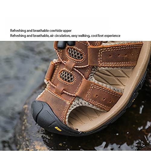 Sandálias de caminhada para homens, couro casual Laace Up cor sólida moda casual sapatos simples cor