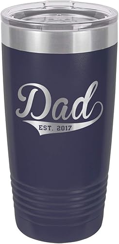 Vaso con pajita de 20 onzas con grabado láser para papá Comparar con Yeti Rambler Idea de regalo para el día del padre y cumpleaños