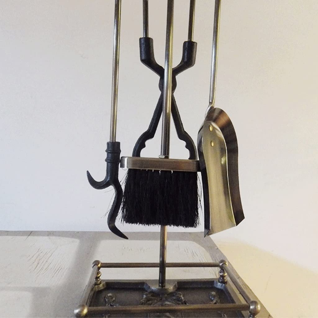 Set di attrezzi per caminetto Set di utensili da camino Set a 5 pezzi Accessori for utensili in ferro battuto Porta accessorio a manico lungo manico lungo for decorazione interna Strumenti all'aperto
