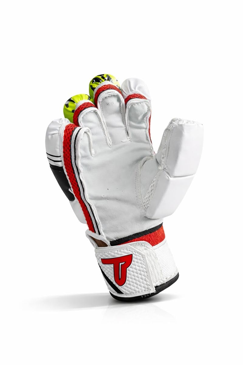 terraa Ultra Pro Cricket Batting Gloves | Premium PU Leather, Reinforced Finger Rolls, Multi-Foam Padding, Ventilated Grip Palm, Double Sweat Band, Flexible Wrist Support (Adult (Mens)) 2