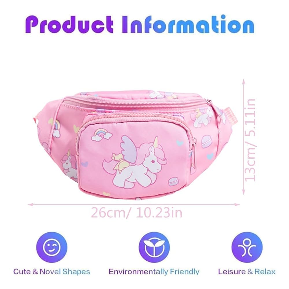 Marsupio Unicorno Impermeabile Per Bambini - 26x9x5 Cm, Tema Fumetto, Per Outdoor E Scuola - Foto 2