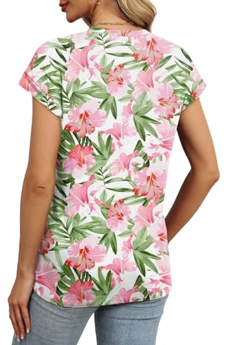 Image of Alaroo Womens Summer Tops Short Sleeve Shirts Crew Neck Cute Trendy Tunic Blouses (S-3XL)