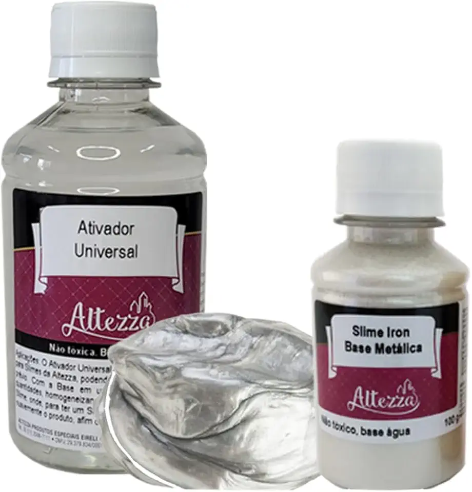 Ativador para Slime Universal 250ml Altezza - Super Premium Combos Divertidos Escolha o Seu DIY Slime Factory (Ativador + Base Iron 100g)