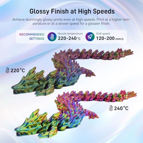 Image of FLASHFORGE Silk Tri-Color PLA Filament 1.75mm, Coextrusion Red Yellow Blue Triple Color Rainbow 3D Printer Filament, Enchanting Silk Finish with 360 Multicolor Shifting Color Effect