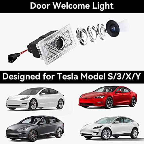 Ozvavzk Luce Portiera Auto Tesla 4pz,Luce LED per