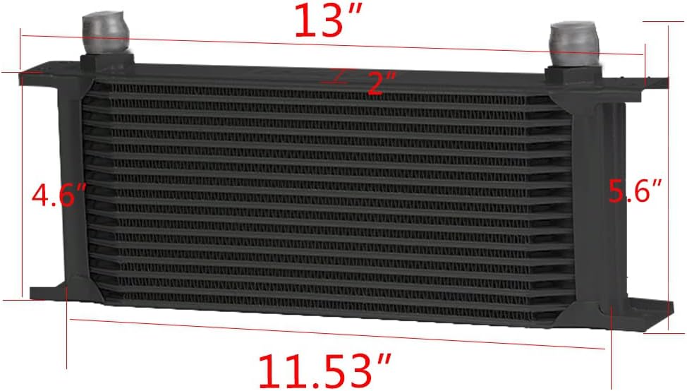PIT66 16 Row AN10 Engine Oil Cooler Kit, Compatible with BMW N54 Engine Twin Turbo 135 E82 335 E90 E92 E93 Black