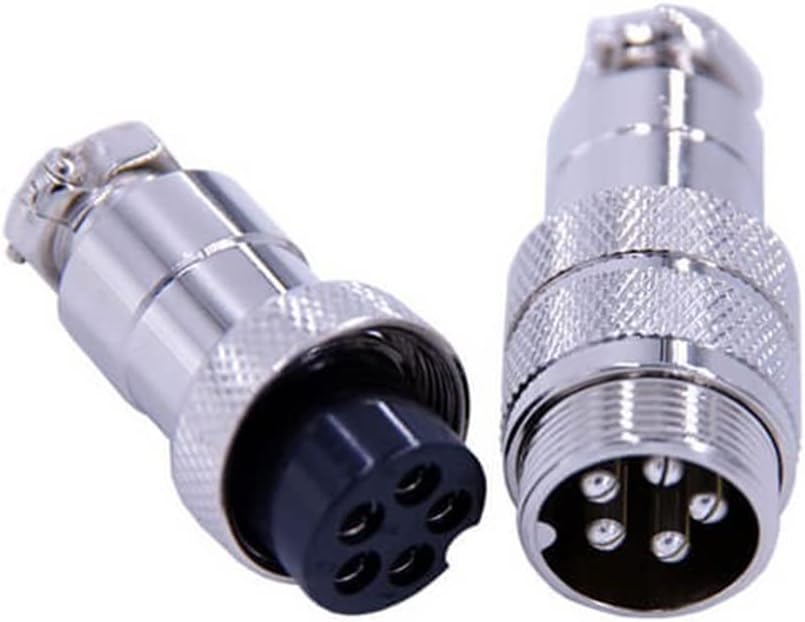 Disassembled GX20 5 Pin Circular Connector showing male and female parts