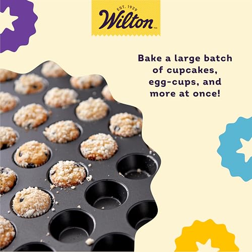 Wilton Perfect Results Non-Stick Mega Mini Cupcake, 48-cup Muffin Pan, black