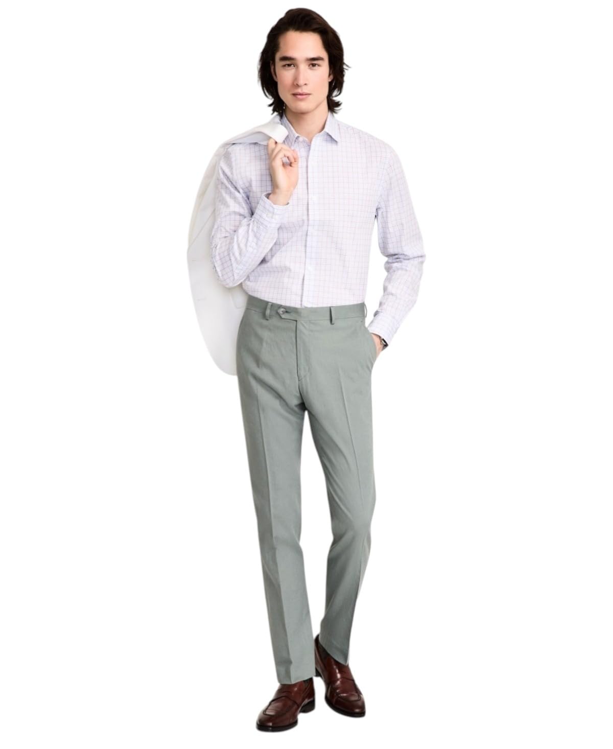 Tommy Hilfiger Mens Modern fit Dress Pants 40 32 Sage Green Solid Stretch