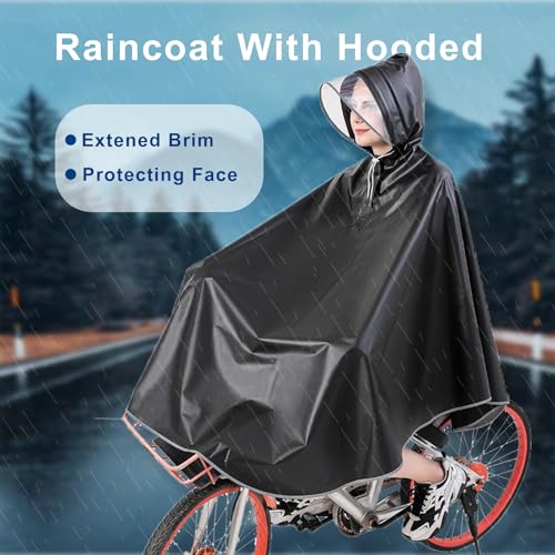Waterdichte Fietsponcho, Wielrenregenponcho‘s voor Heren, Multifunctionele Regen Cape Outdoor Draagbaar Fietsponcho voor Fietsen, Mountainbikes, Elektrische Fietsen (Zwart) - Afbeelding 4