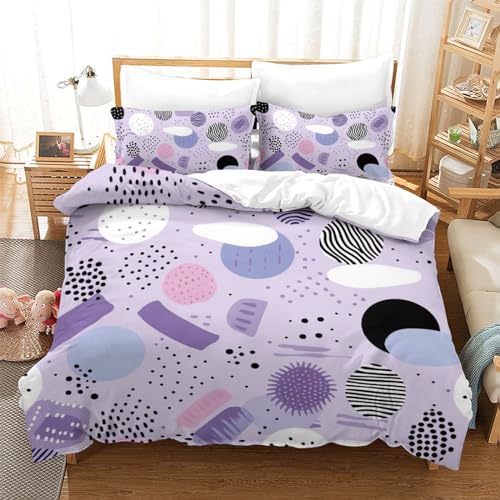 Housse de couette fermeture éclair douce en microfibre violette - 2