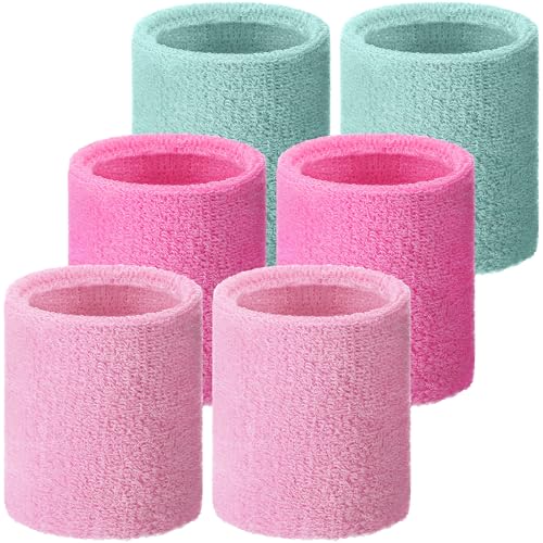 Image of Willbond Wrist Sweatbands, Sports Sweatbands for Competition, Sweat Absorbent, for Basketball, Tennis, Football, Running and Work (Pack of 6)