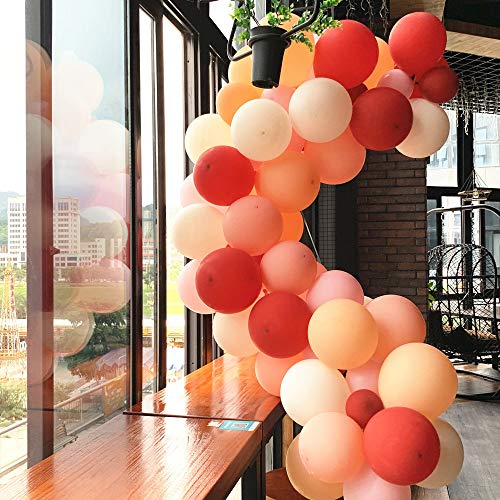 Image of KALOR 12 Inch Coral Coral Red Balloons, 50 Pcs Latex Helium Balloons for Kid's Birthday Party, Baby Shower, Wedding, Graduate Party Decorations