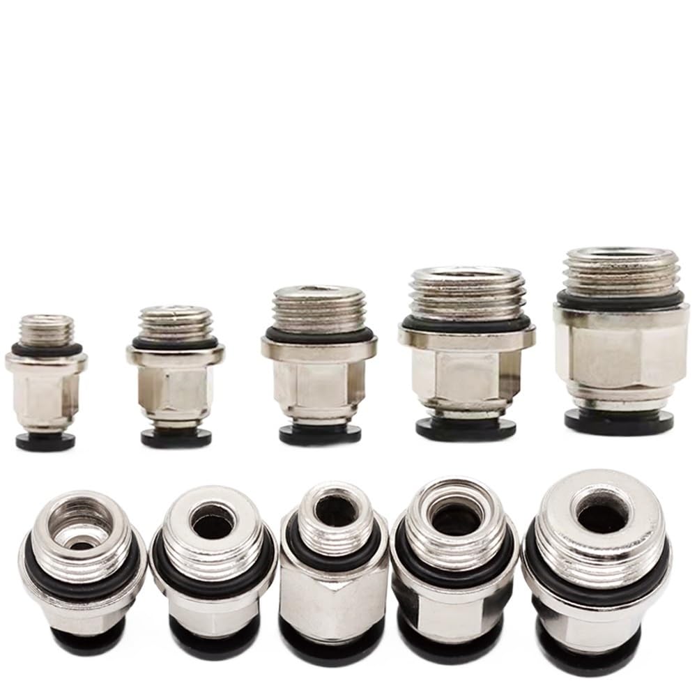 G PC - Conector rápido neumático para manguera de tráquea 4, 6, 8, 10, 12 mm, conector rápido neumático co/mpone/nts con anillo de sellado (GPC12-03)