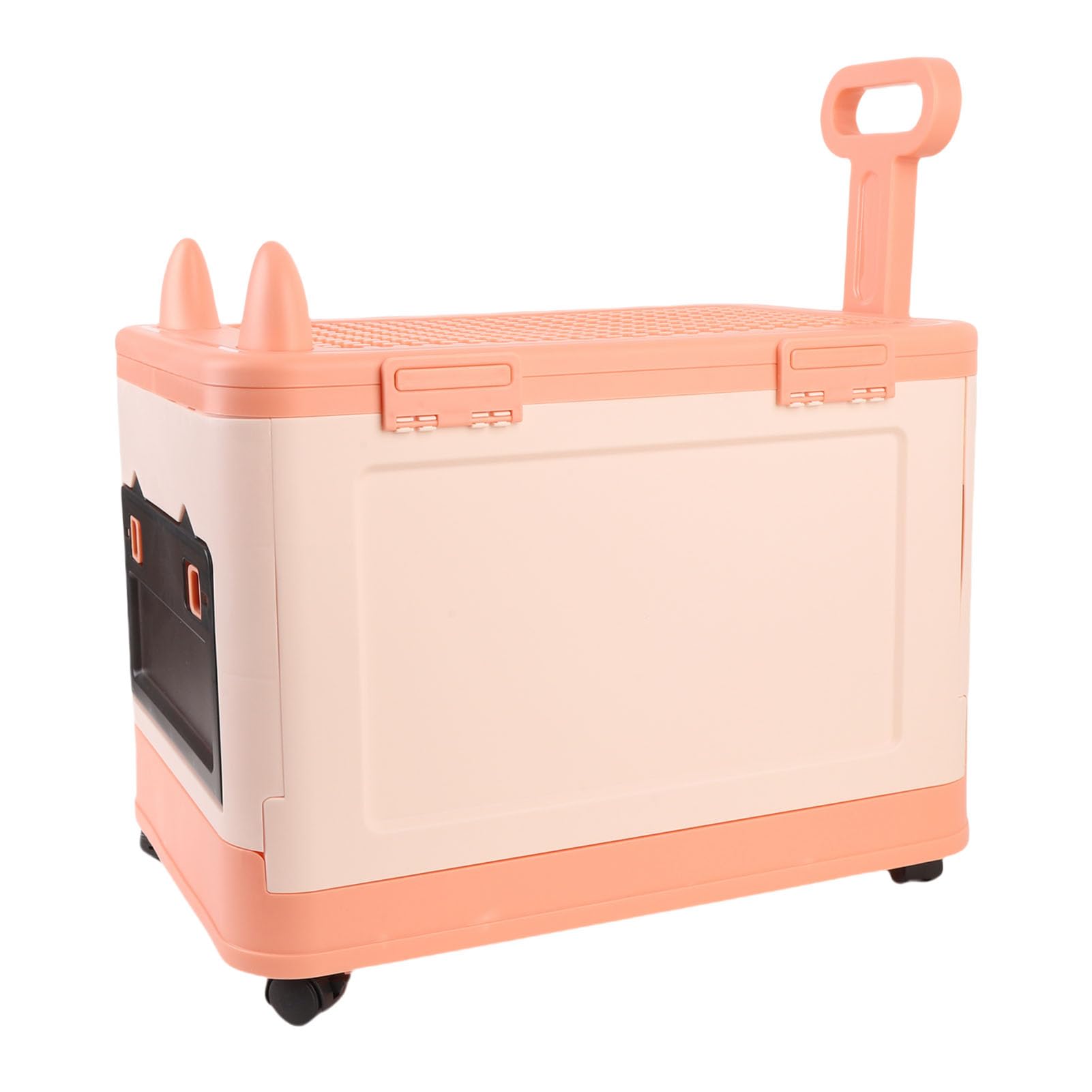 Sxhlseller Baúl de Juguetes Plegable con Ruedas |Caja de Almacenamiento Duradera para Niños con Asa para Libros y Juguetes, Rosa Naranja (naranja rosa)