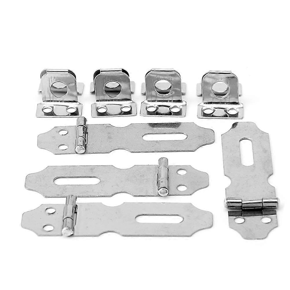 Joyhappst Image Color 4Pcs Home Drawer Door Safety Padlock Latch Hasp Staple Stainless Steel No.5