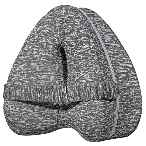 Kinoto Oreiller en mousse à mémoire de forme pour sciatique, dos, hanches, articulations, jambes ou pour dormir sur le côté Gris